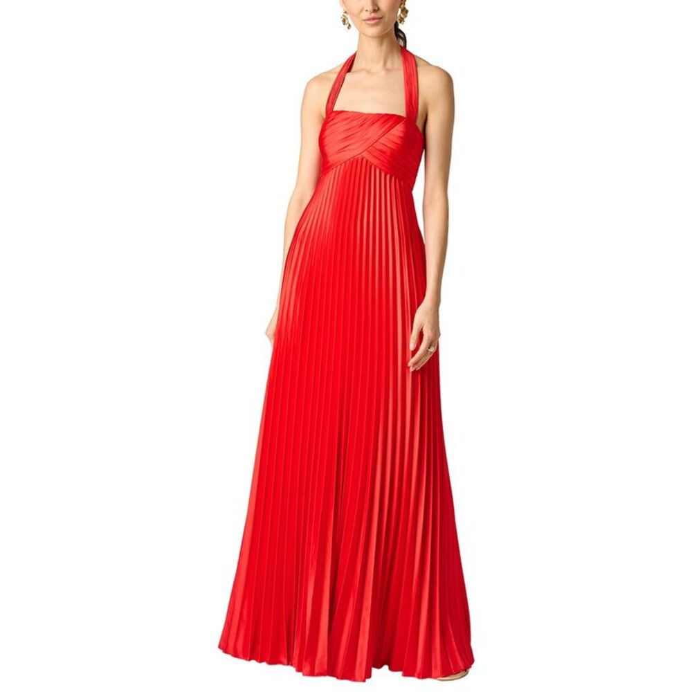 Aidan Mattox Womens  Stretch Charmeuse Pleated Gown